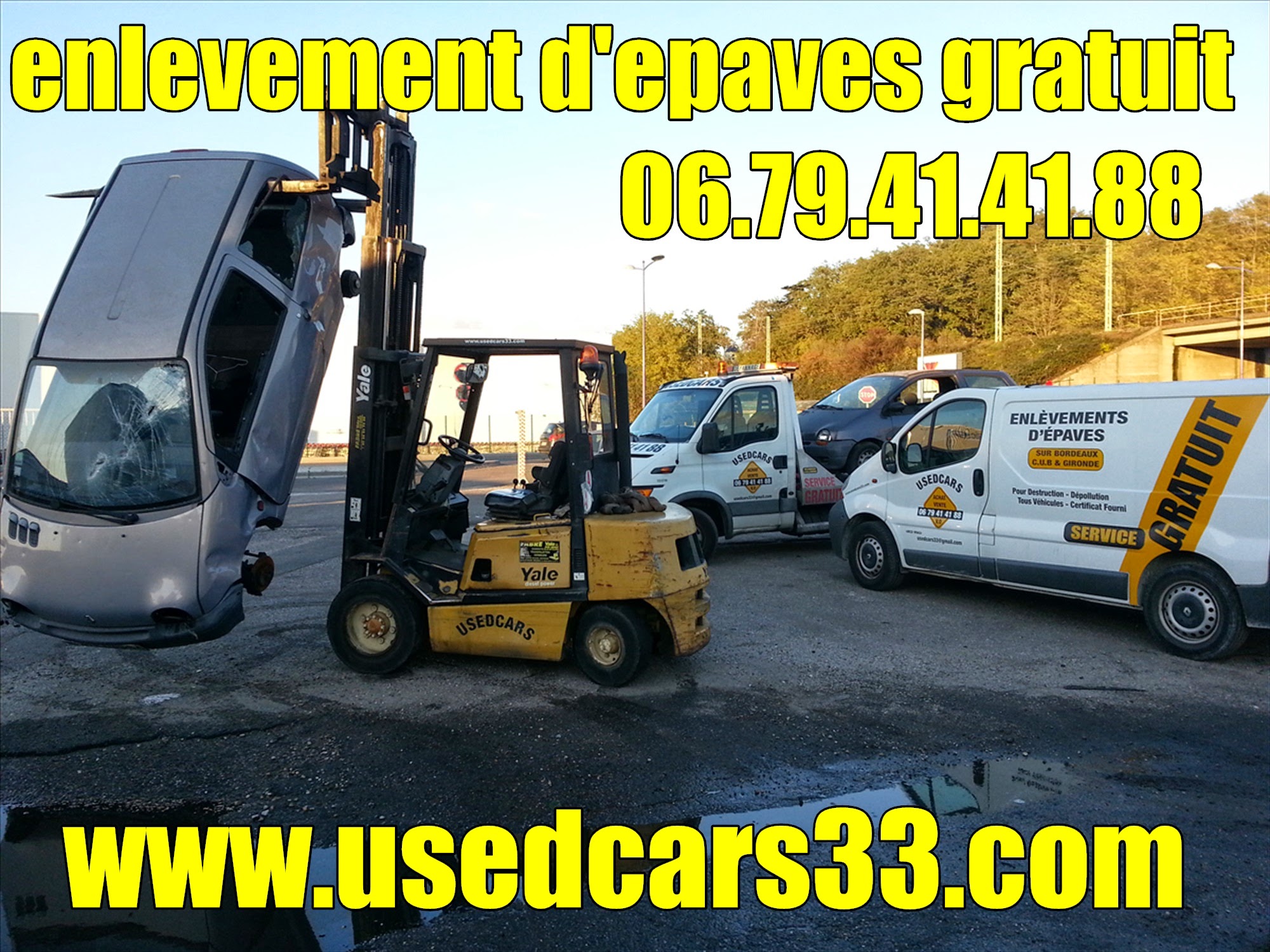 Enlevement d epave VHU par epaviste professionnel en Gironde